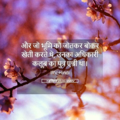 Picture 05 - 1 इतिहास 27:26 HINIRV - और जो भूमि को जोतकर - Bible Verse Picture