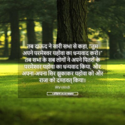 Picture 05 - 1 इतिहास 29:20 HINIRV - तब दाऊद ने सारी सभा - Bible Verse Picture