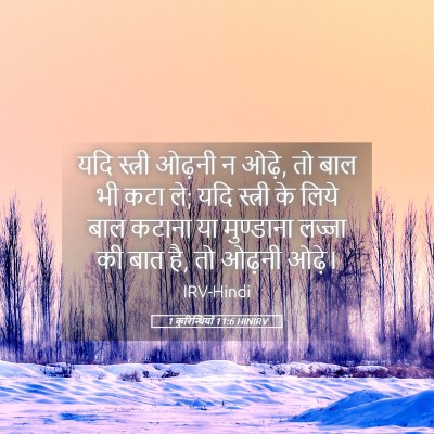 Picture 05 - 1 कुरिन्थियों 11:6 HINIRV - यदि स्त्री ओढ़नी न - Bible Verse Picture