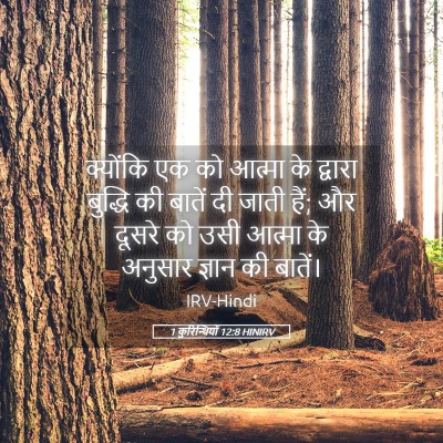 Picture 05 - 1 कुरिन्थियों 12:8 HINIRV - क्योंकि एक को - Bible Verse Picture