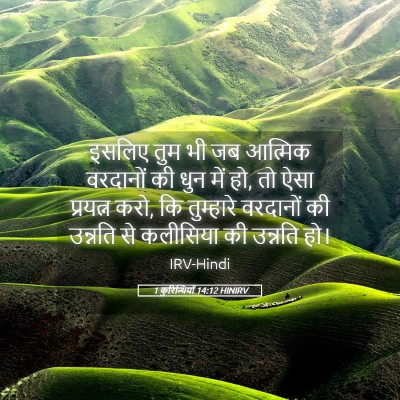 Picture 05 - 1 कुरिन्थियों 14:12 HINIRV - इसलिए तुम भी जब - Bible Verse Picture