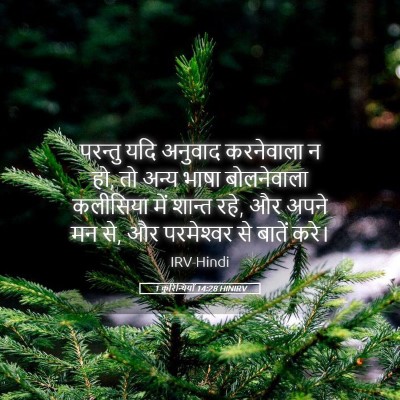 Picture 05 - 1 कुरिन्थियों 14:28 HINIRV - परन्तु यदि अनुवाद - Bible Verse Picture