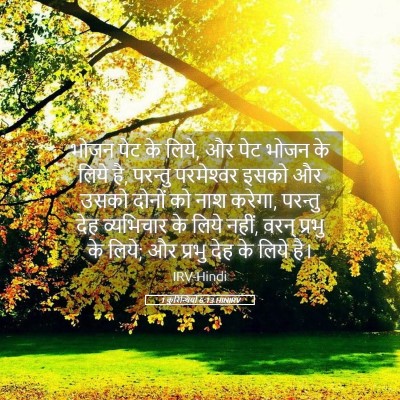 Picture 05 - 1 कुरिन्थियों 6:13 HINIRV - भोजन पेट के लिये, - Bible Verse Picture
