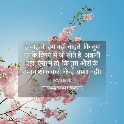 Picture 05 - 1 थिस्सलुनीकियों 4:13 HINIRV - हे भाइयों, हम नहीं - Bible Verse Picture