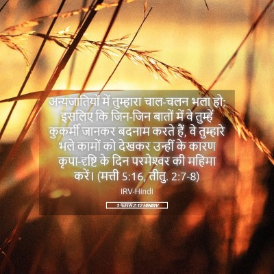 Picture 05 - 1 पतरस 2:12 HINIRV - अन्यजातियों में - Bible Verse Picture
