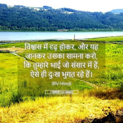 Picture 05 - 1 पतरस 5:9 HINIRV - विश्वास में दृढ़ - Bible Verse Picture