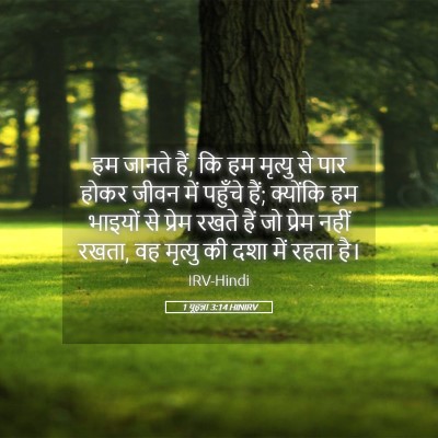 Picture 05 - 1 यूहन्ना 3:14 HINIRV - हम जानते हैं, कि हम - Bible Verse Picture