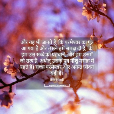 Picture 05 - 1 यूहन्ना 5:20 HINIRV - और यह भी जानते हैं, - Bible Verse Picture