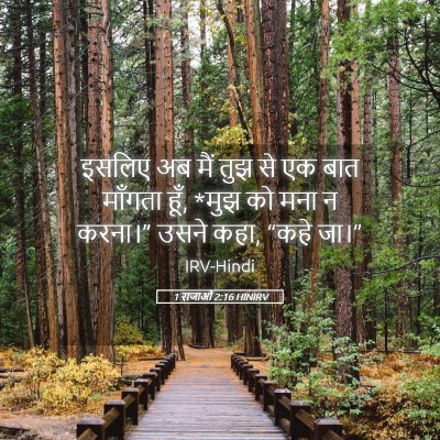Picture 05 - 1 राजाओं 2:16 HINIRV - इसलिए अब मैं तुझ से - Bible Verse Picture