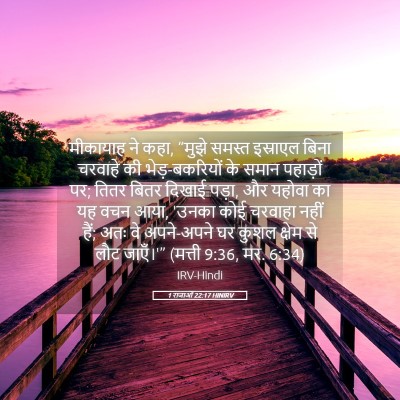 Picture 05 - 1 राजाओं 22:17 HINIRV - मीकायाह ने कहा, - Bible Verse Picture