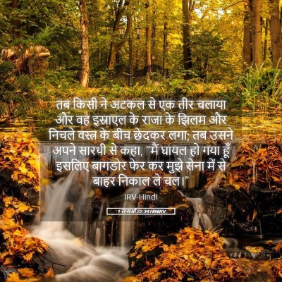 Picture 05 - 1 राजाओं 22:34 HINIRV - तब किसी ने अटकल से - Bible Verse Picture