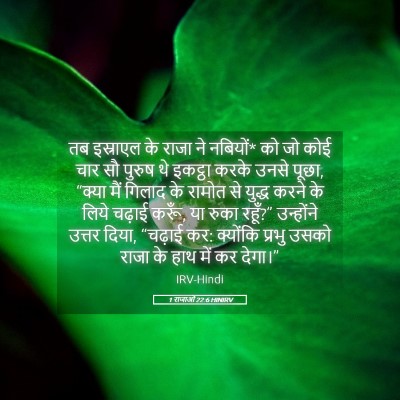 Picture 05 - 1 राजाओं 22:6 HINIRV - तब इस्राएल के राजा - Bible Verse Picture