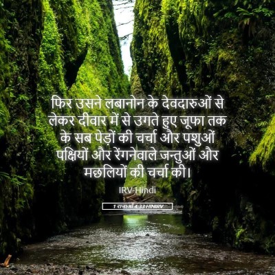 Picture 05 - 1 राजाओं 4:33 HINIRV - फिर उसने लबानोन के - Bible Verse Picture