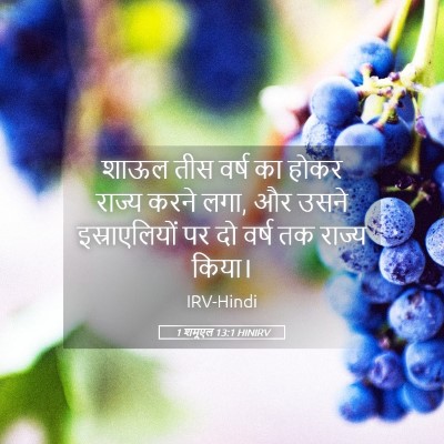Picture 05 - 1 शमूएल 13:1 HINIRV - शाऊल तीस वर्ष का - Bible Verse Picture