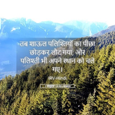 Picture 05 - 1 शमूएल 14:46 HINIRV - तब शाऊल - Bible Verse Picture