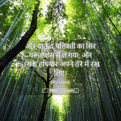 Picture 05 - 1 शमूएल 17:54 HINIRV - और दाऊद पलिश्ती का - Bible Verse Picture