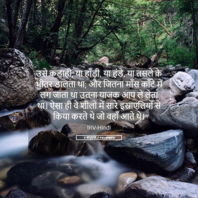Picture 05 - 1 शमूएल 2:14 HINIRV - उसे कड़ाही, या - Bible Verse Picture