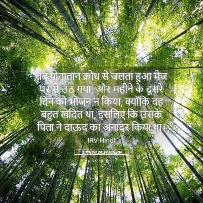 Picture 05 - 1 शमूएल 20:34 HINIRV - तब योनातान क्रोध - Bible Verse Picture