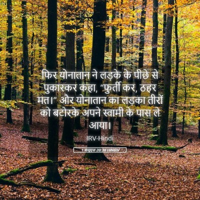 Picture 05 - 1 शमूएल 20:38 HINIRV - फिर योनातान ने - Bible Verse Picture