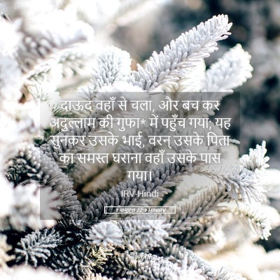 Picture 05 - 1 शमूएल 22:1 HINIRV - दाऊद वहाँ से चला, - Bible Verse Picture