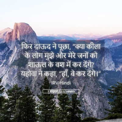 Picture 05 - 1 शमूएल 23:12 HINIRV - फिर दाऊद ने पूछा, - Bible Verse Picture