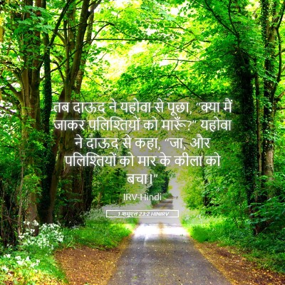 Picture 05 - 1 शमूएल 23:2 HINIRV - तब दाऊद ने यहोवा से - Bible Verse Picture