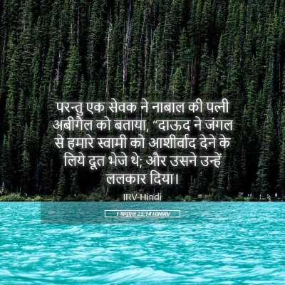 Picture 05 - 1 शमूएल 25:14 HINIRV - परन्तु एक सेवक ने - Bible Verse Picture