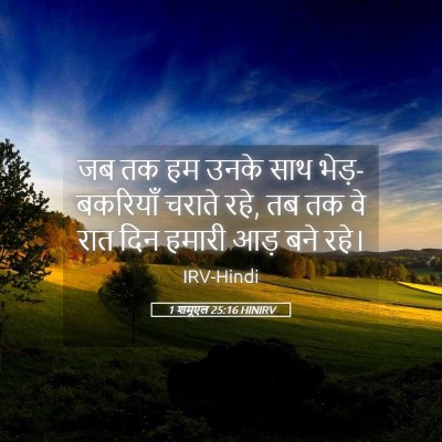 Picture 05 - 1 शमूएल 25:16 HINIRV - जब तक हम उनके साथ - Bible Verse Picture