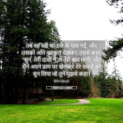 Picture 05 - 1 शमूएल 28:21 HINIRV - तब वह स्त्री शाऊल - Bible Verse Picture