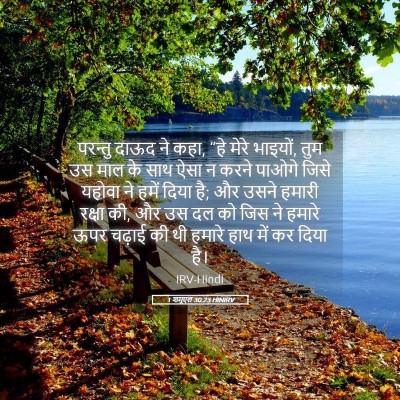 Picture 05 - 1 शमूएल 30:23 HINIRV - परन्तु दाऊद ने कहा, - Bible Verse Picture