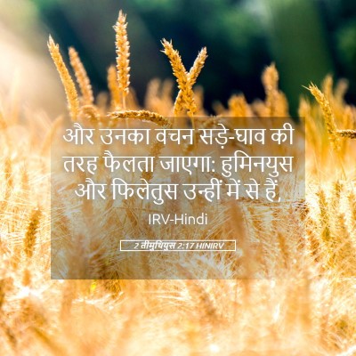 Picture 05 - 2 तीमुथियुस 2:17 HINIRV - और उनका वचन - Bible Verse Picture