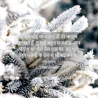 Picture 05 - 2 शमूएल 1:26 HINIRV - हे मेरे भाई - Bible Verse Picture