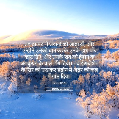 Picture 05 - 2 शमूएल 4:12 HINIRV - तब दाऊद ने जवानों - Bible Verse Picture