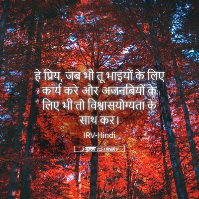 Picture 05 - 3 यूहन्ना 1:5 HINIRV - हे प्रिय, जब भी तू - Bible Verse Picture