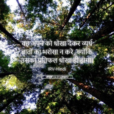 Picture 05 - अय्यूब 15:31 HINIRV - वह अपने को धोखा - Bible Verse Picture