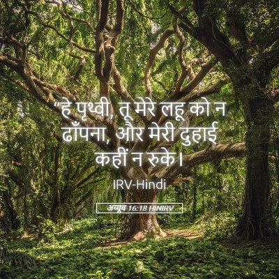 Picture 05 - अय्यूब 16:18 HINIRV - “हे पृथ्वी, तू मेरे - Bible Verse Picture