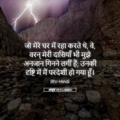 Picture 05 - अय्यूब 19:15 HINIRV - जो मेरे घर में रहा - Bible Verse Picture