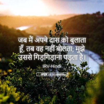 Picture 05 - अय्यूब 19:16 HINIRV - जब मैं अपने दास को - Bible Verse Picture