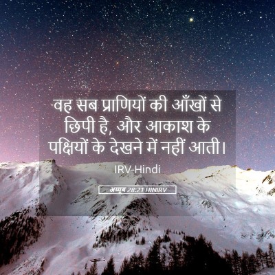 Picture 05 - अय्यूब 28:21 HINIRV - वह सब प्राणियों की - Bible Verse Picture