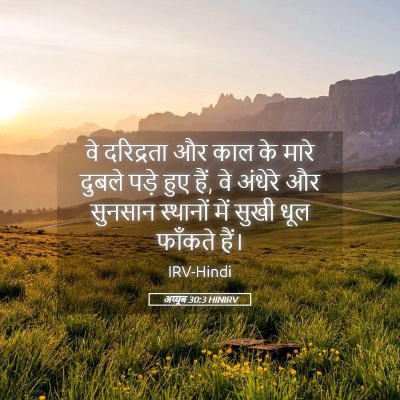Picture 05 - अय्यूब 30:3 HINIRV - वे दरिद्रता और काल - Bible Verse Picture