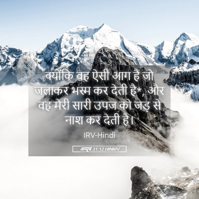 Picture 05 - अय्यूब 31:12 HINIRV - क्योंकि वह ऐसी आग - Bible Verse Picture