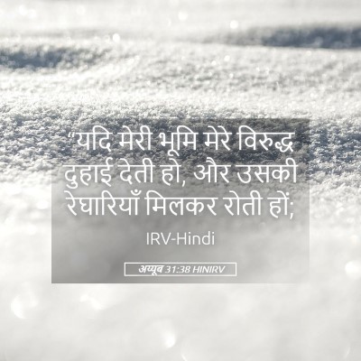 Picture 05 - अय्यूब 31:38 HINIRV - “यदि मेरी भूमि - Bible Verse Picture