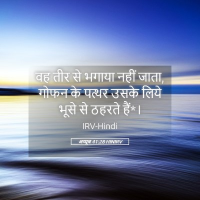 Picture 05 - अय्यूब 41:28 HINIRV - वह तीर से भगाया - Bible Verse Picture