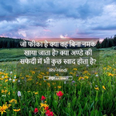 Picture 05 - अय्यूब 6:6 HINIRV - जो फीका है क्या वह - Bible Verse Picture