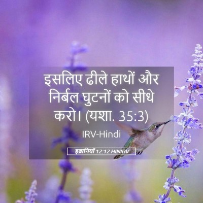 Picture 05 - इब्रानियों 12:12 HINIRV - इसलिए ढीले हाथों - Bible Verse Picture