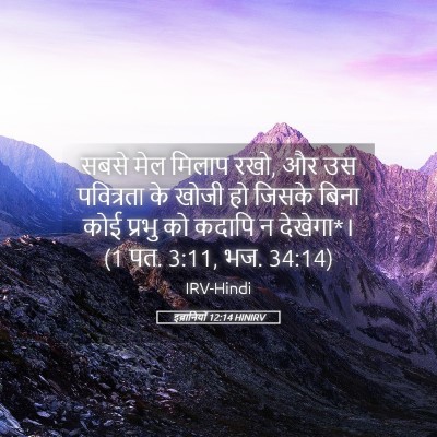 Picture 05 - इब्रानियों 12:14 HINIRV - सबसे मेल मिलाप रखो, - Bible Verse Picture