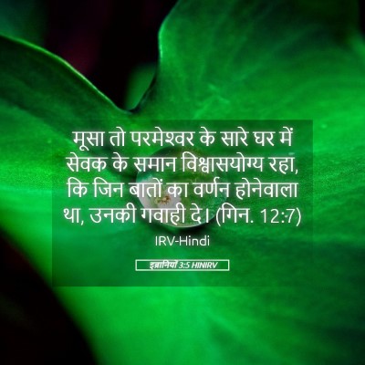 Picture 05 - इब्रानियों 3:5 HINIRV - मूसा तो परमेश्‍वर - Bible Verse Picture