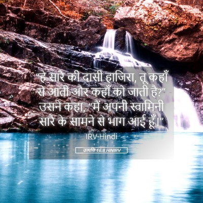 Picture 05 - उत्पत्ति 16:8 HINIRV - “हे सारै की दासी - Bible Verse Picture