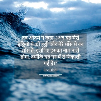 Picture 05 - उत्पत्ति 2:23 HINIRV - तब आदम ने कहा, “अब - Bible Verse Picture