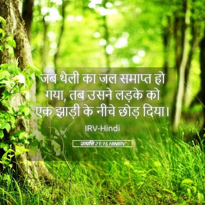 Picture 05 - उत्पत्ति 21:15 HINIRV - जब थैली का जल - Bible Verse Picture